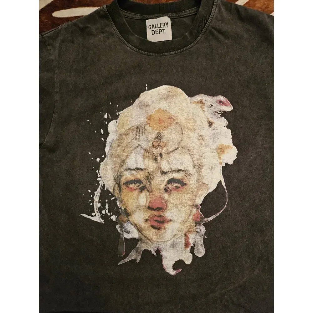 Gallery Dept. Portrait Alone In Silence Short-Sleeve T-Shirt Cropped Sz S - Picture 3 of 6